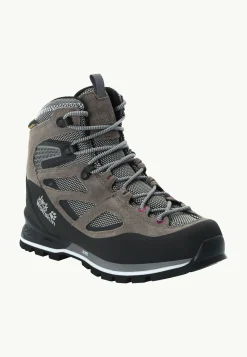 Jack Wolfskin Randonnée|Chaussures De Randonnée-Force Crest Texapore Mid W Tarmac Grey / Pink