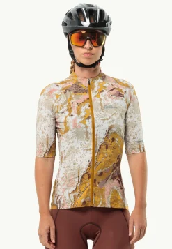 Jack Wolfskin Hauts Techniques|T-Shirts & Hauts Manches Longues-Gravex Printed Fz S|s W Strata Salted Caramel