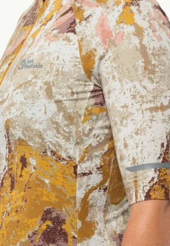 Jack Wolfskin Hauts Techniques|T-Shirts & Hauts Manches Longues-Gravex Printed Fz S|s W Strata Salted Caramel