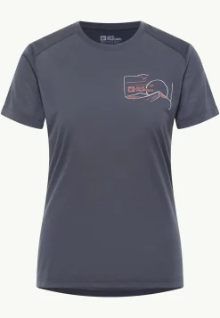 Jack Wolfskin Hauts Techniques|T-Shirts & Hauts Manches Longues-Vonnan Graphic T W Graphite